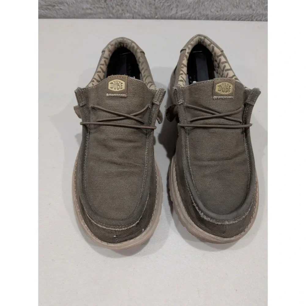 Hey Dude Mens Wally Tobocco Stretch Slip On Size 10 M
